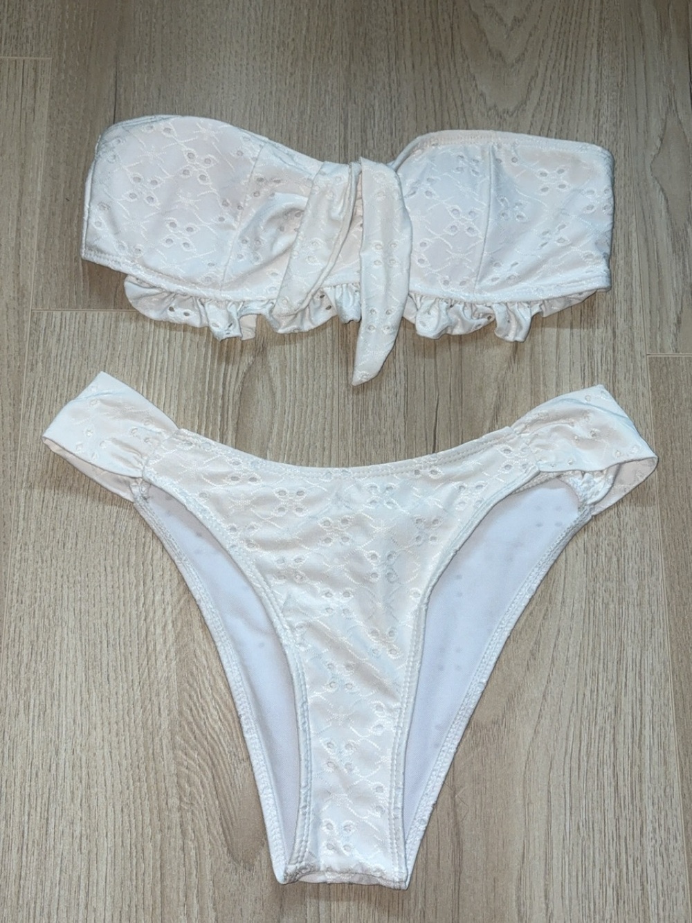 NWT Shein strapless white bikini set